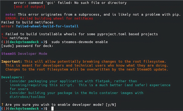 Missing Python dependencies