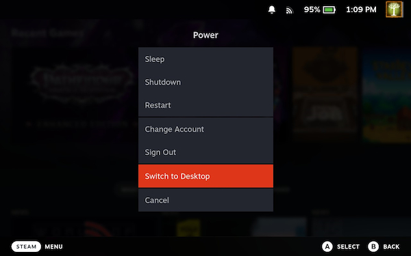 Switching to desktop mode