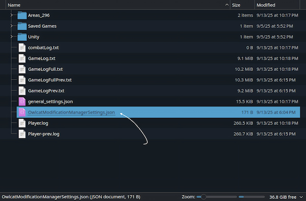 The settings file should be placed in the target folder first.