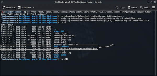 Working in the console