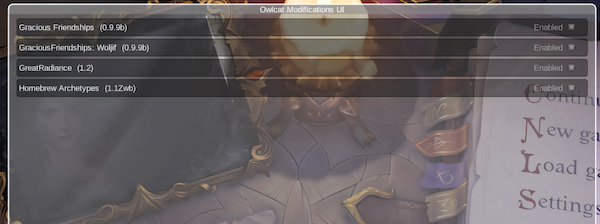 The Owlcat Modifications UI
